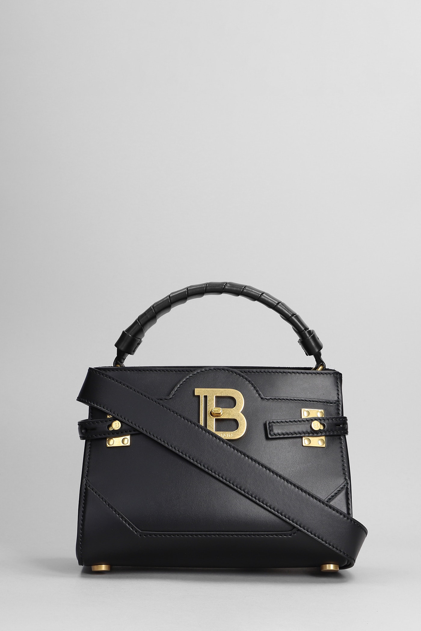 Shop Balmain B Buzz 22 Hand Bag In Black Leather