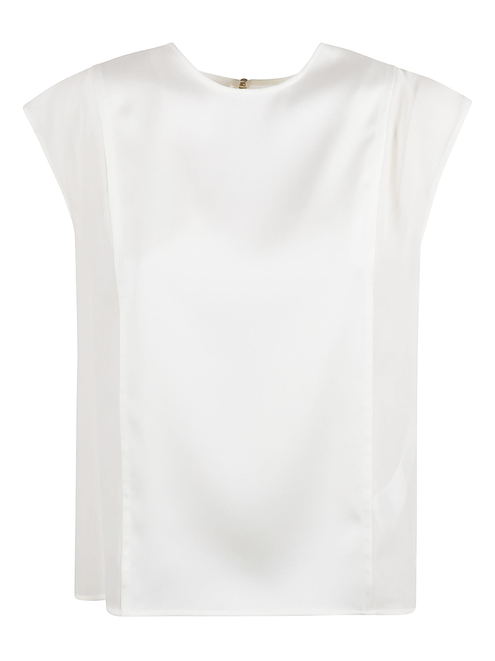 Shop Genny Cropped Sleeveless Top In Cream