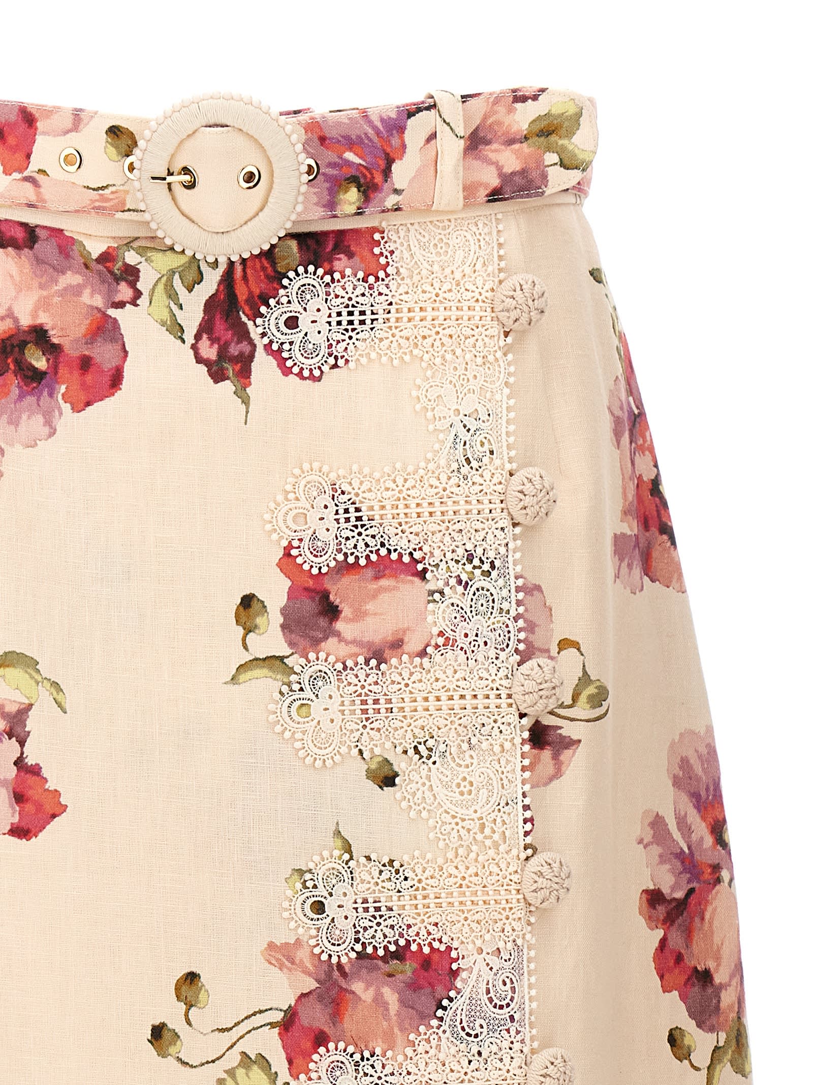 ZIMMERMANN HIGH TIDE APPLIQUE SKIRT 