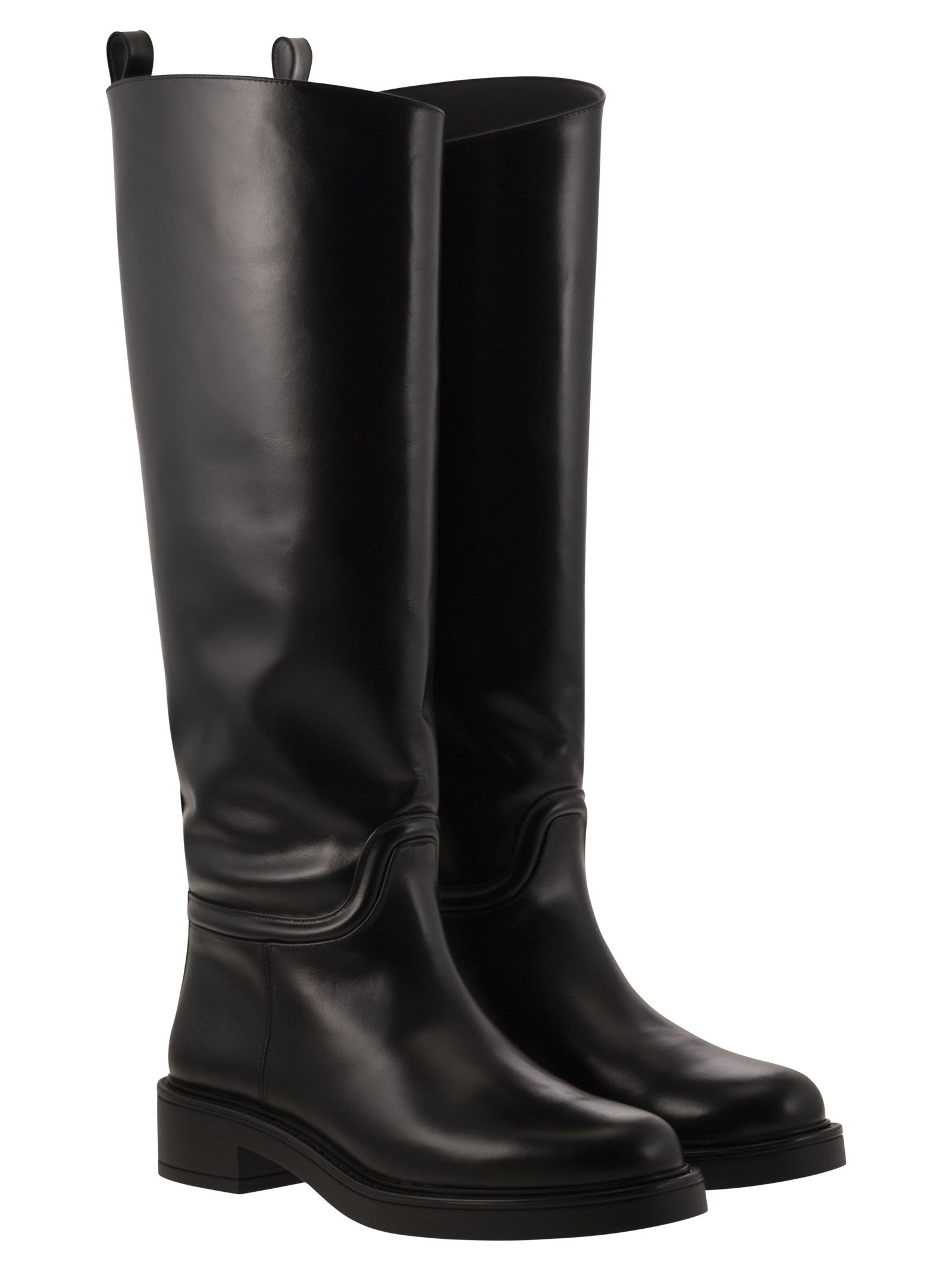 Shop Stuart Weitzman Celia - Leather Boot In Black