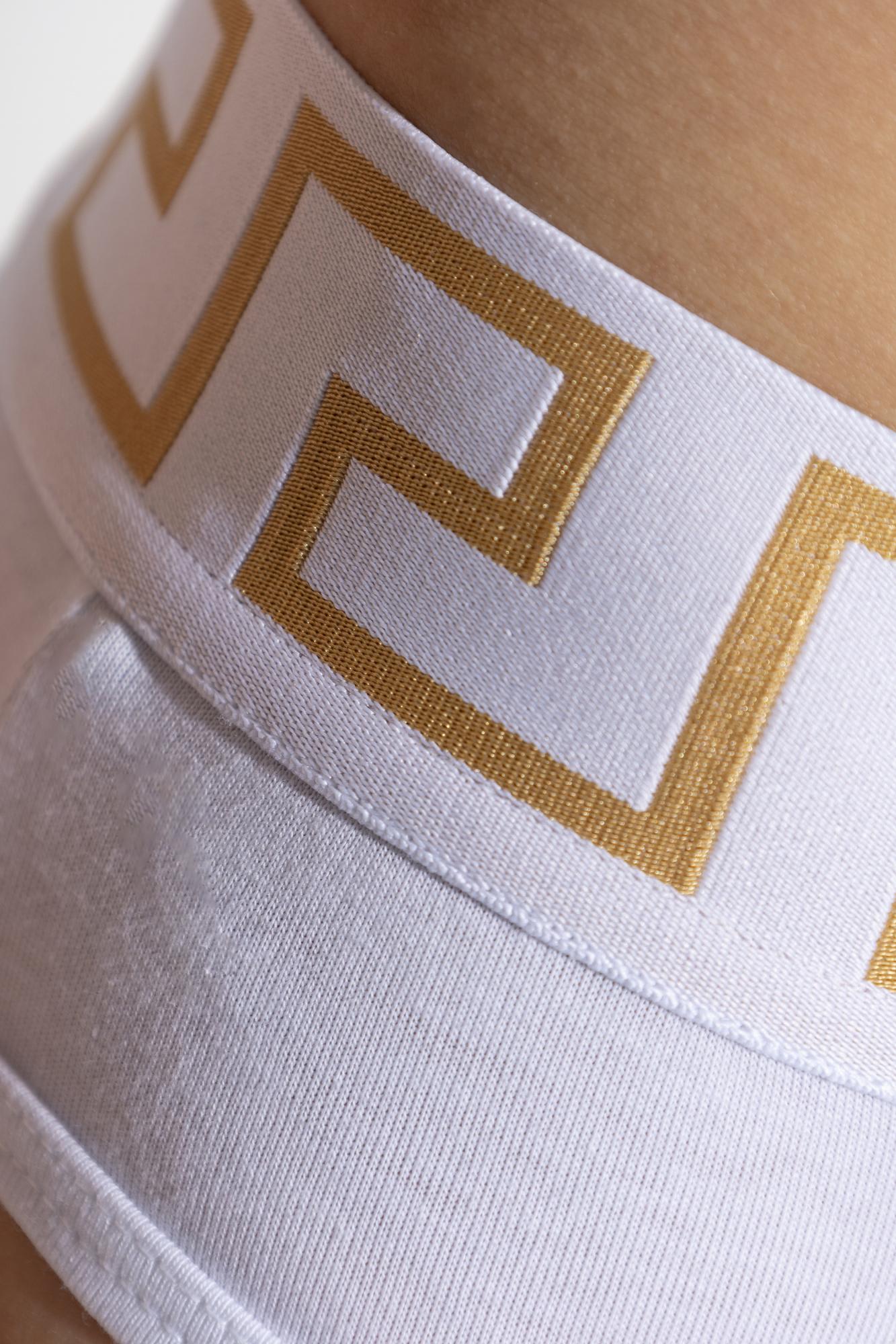 Versace Greca Border Briefs In White