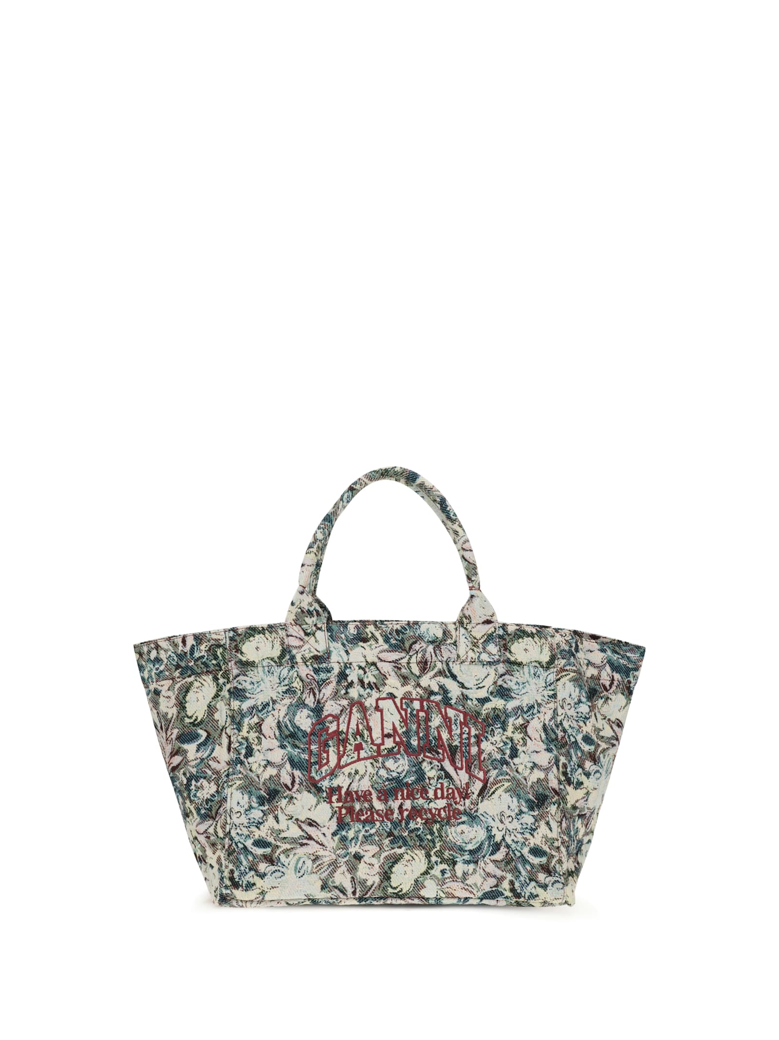 Ganni Xxl Tapestry Reversible Shopper Bag In Multi