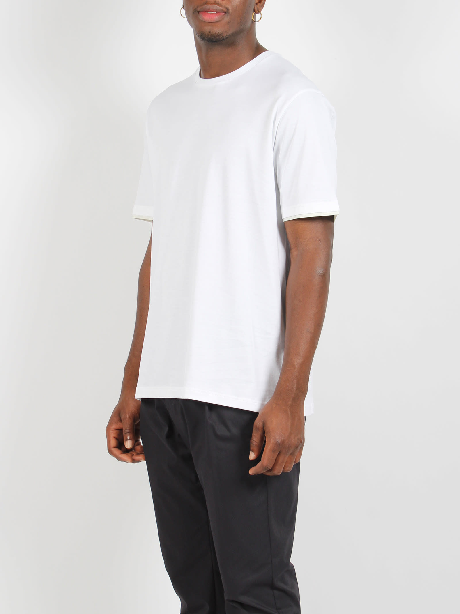 Shop Herno Basic Cotton Resort T-shirt In White