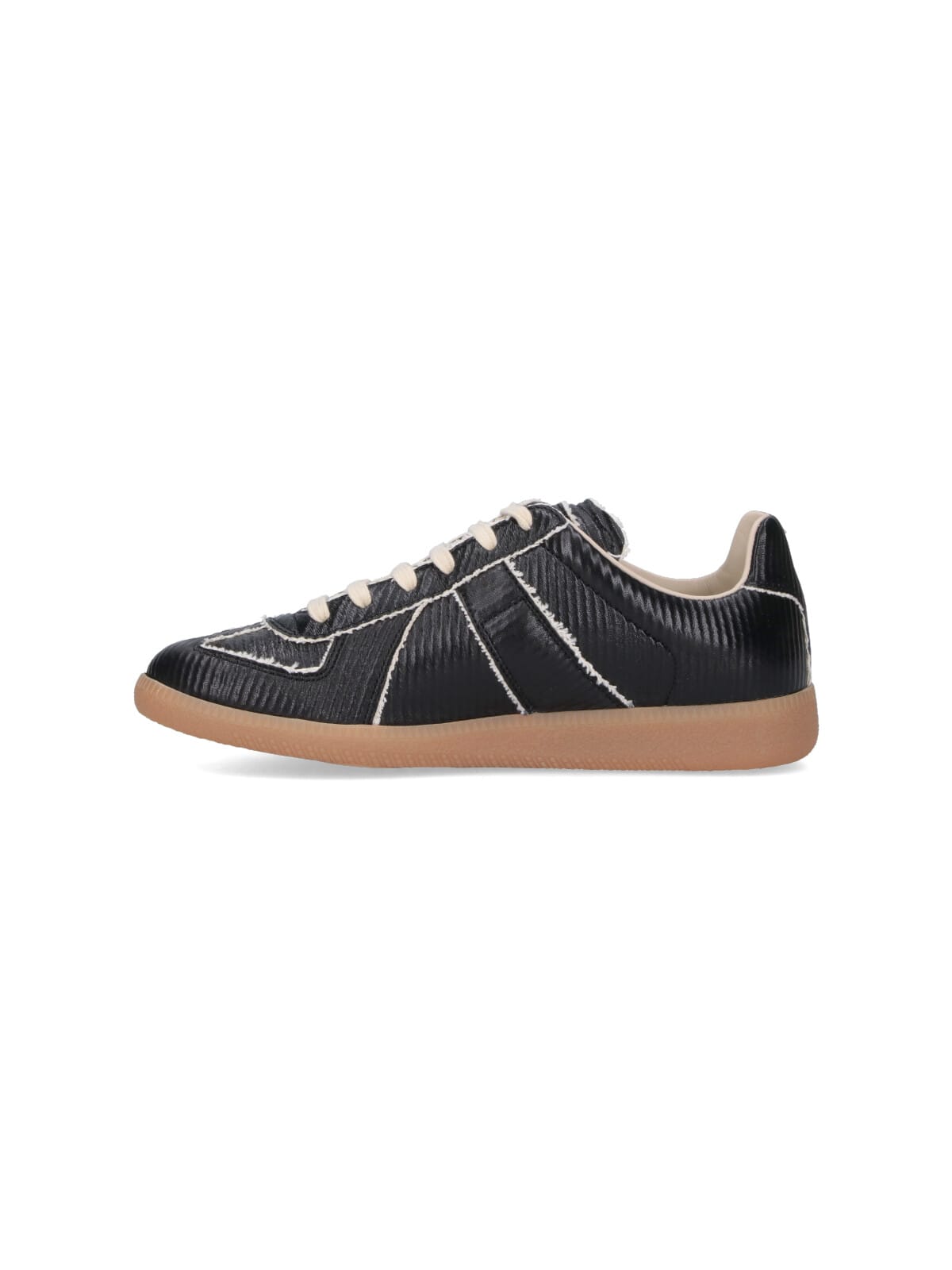 Maison Margiela Replica Sneakers Made Of Shiny Coated Leather In Black