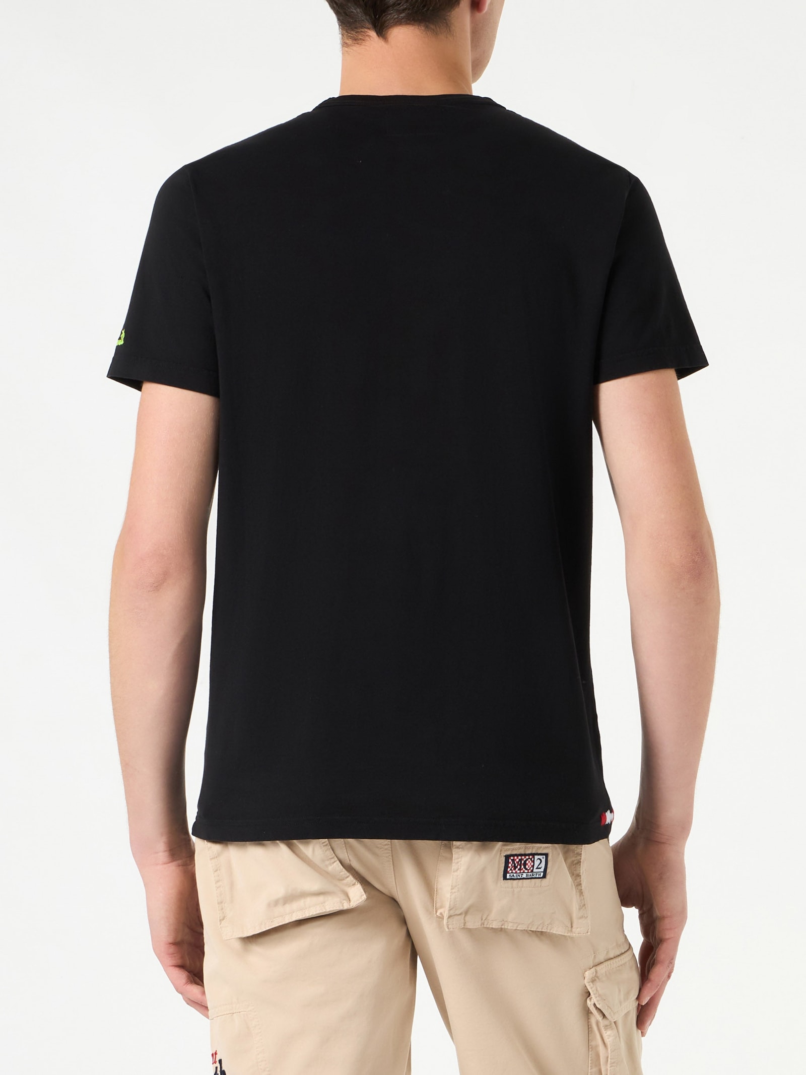 Mc2 Saint Barth Man Black Cotton T-shirt