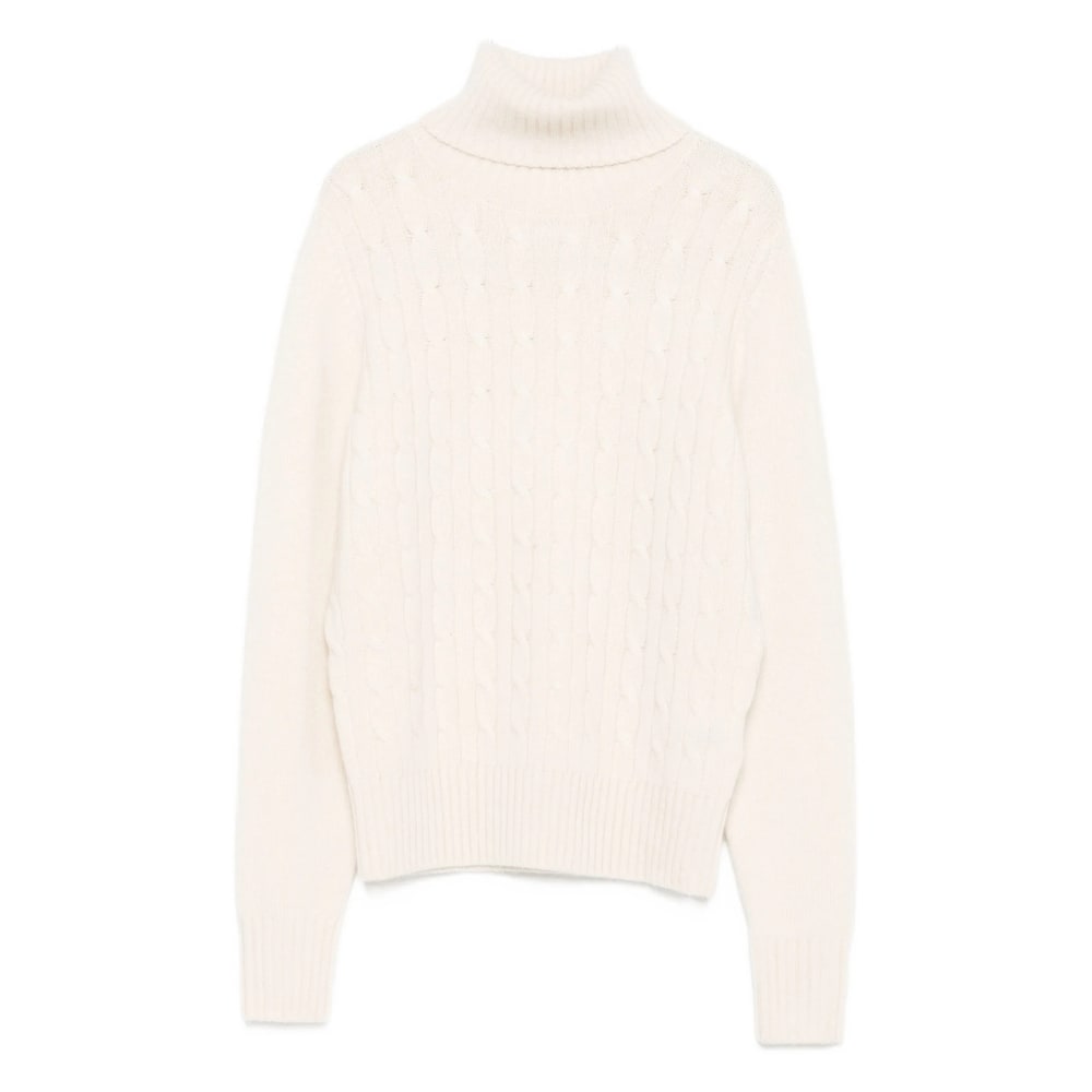 Allude Cable-knit Turtleneck Sweater In Neutral