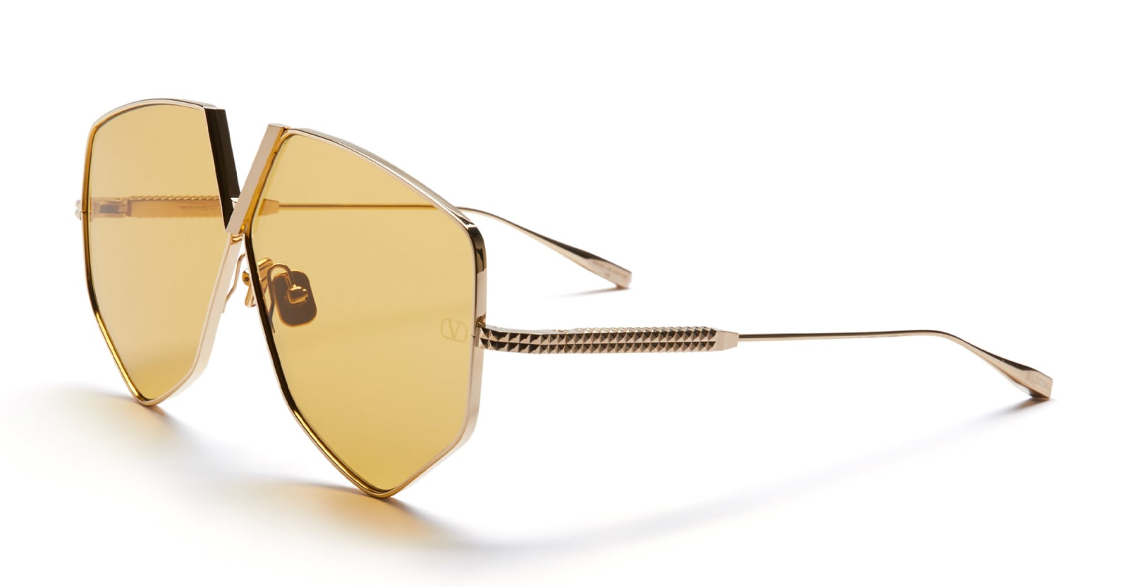 Shop Valentino Hexagon - Light Gold Sunglasses