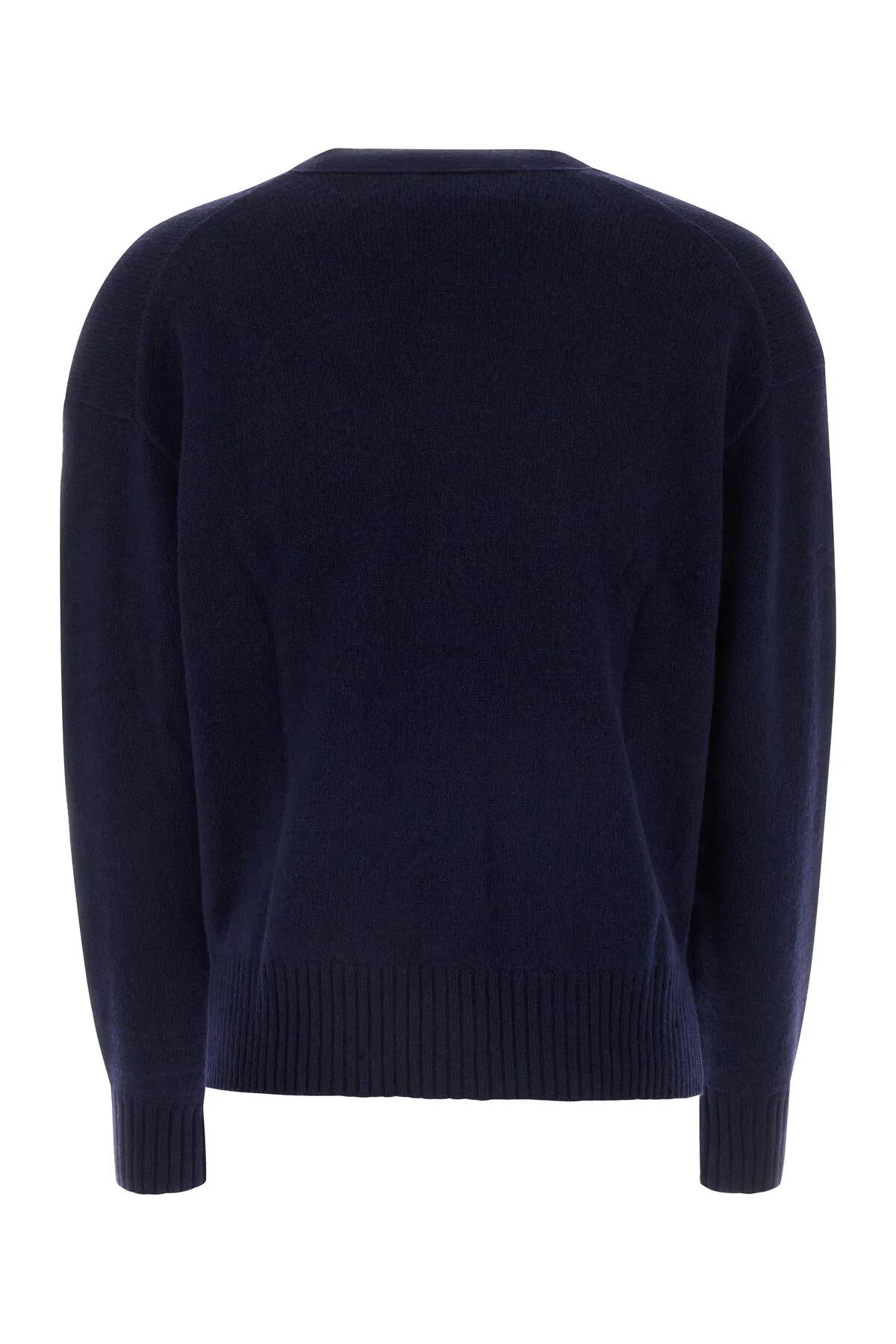 Shop Ralph Lauren Navy Blue Wool Blend Cardigan In Hunter Navy