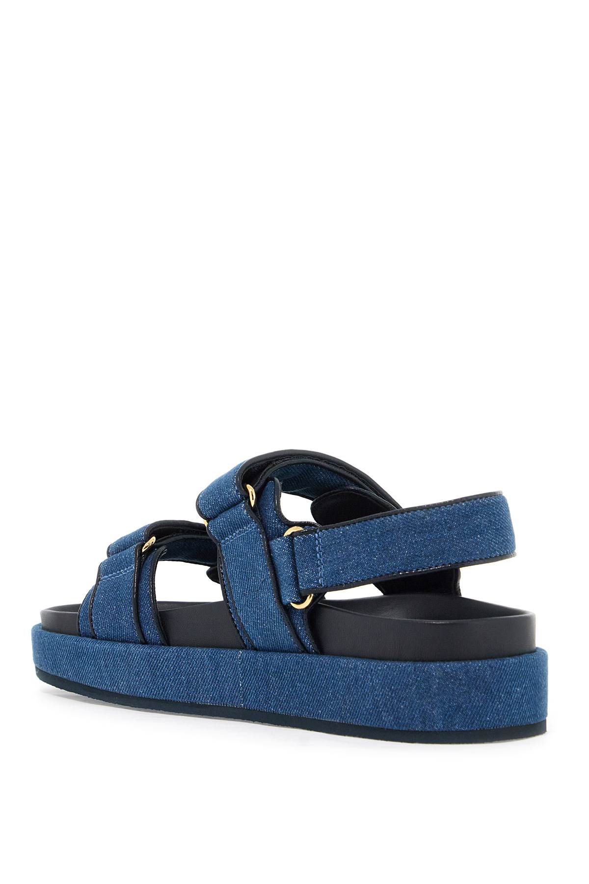 Shop Tory Burch Denim Kira Sandals For In Dark Denim / New Navy (blue)