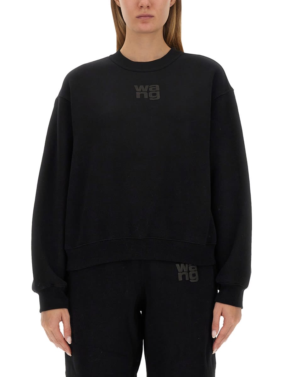 Shop Alexander Wang T Essential Sweatshirt In Black