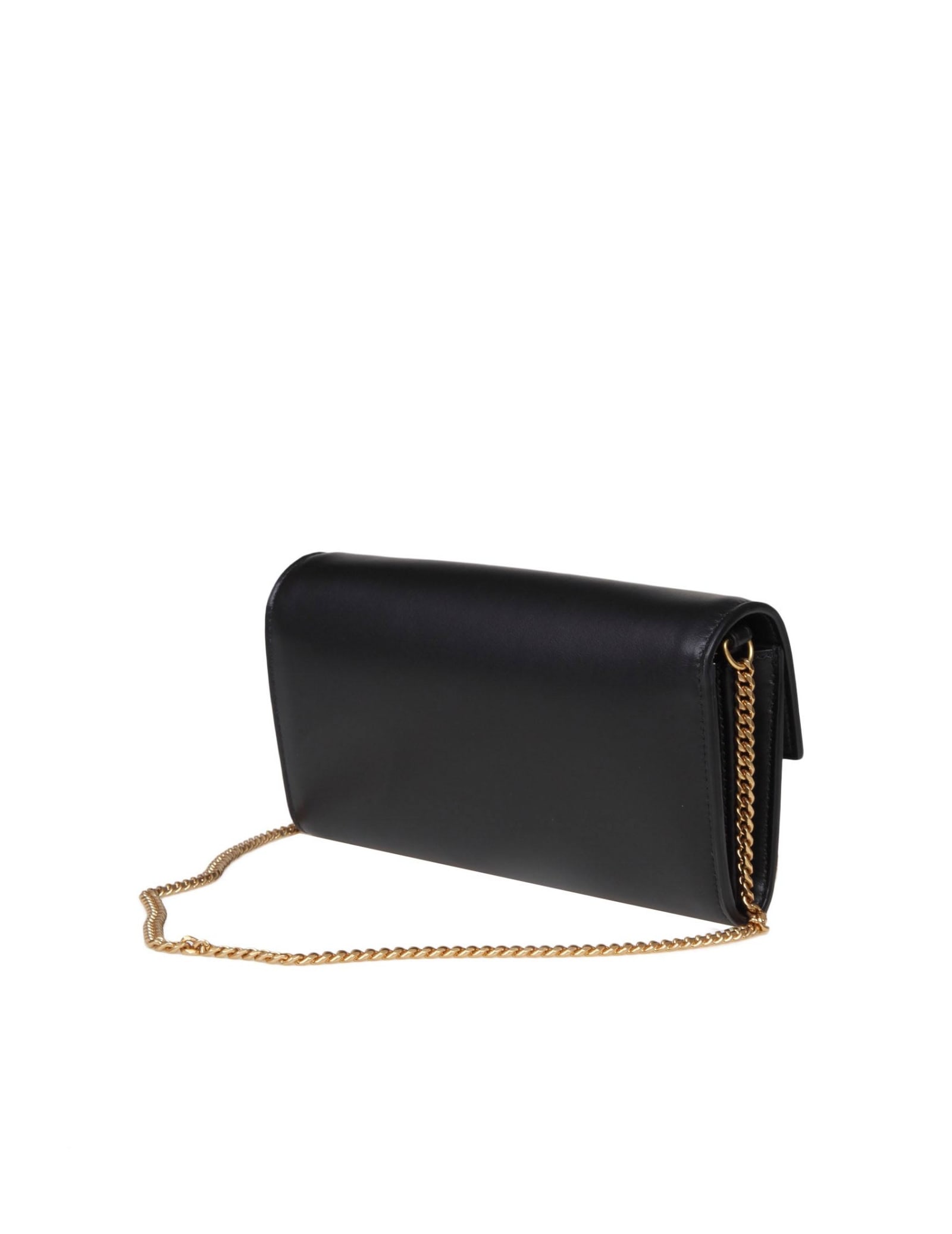 Shop Balmain Buzz Wallet Bag In Black Leather