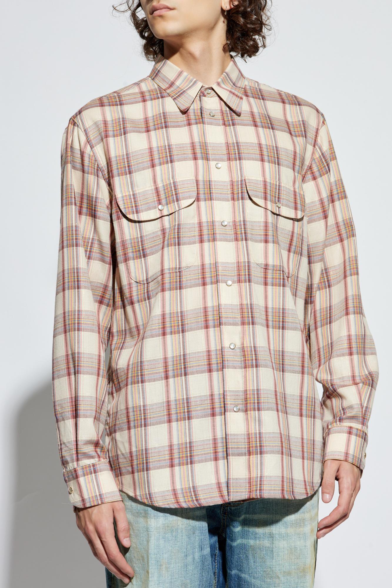 Dsquared2 Plaid Shirt With Lurex Thread In Neutral