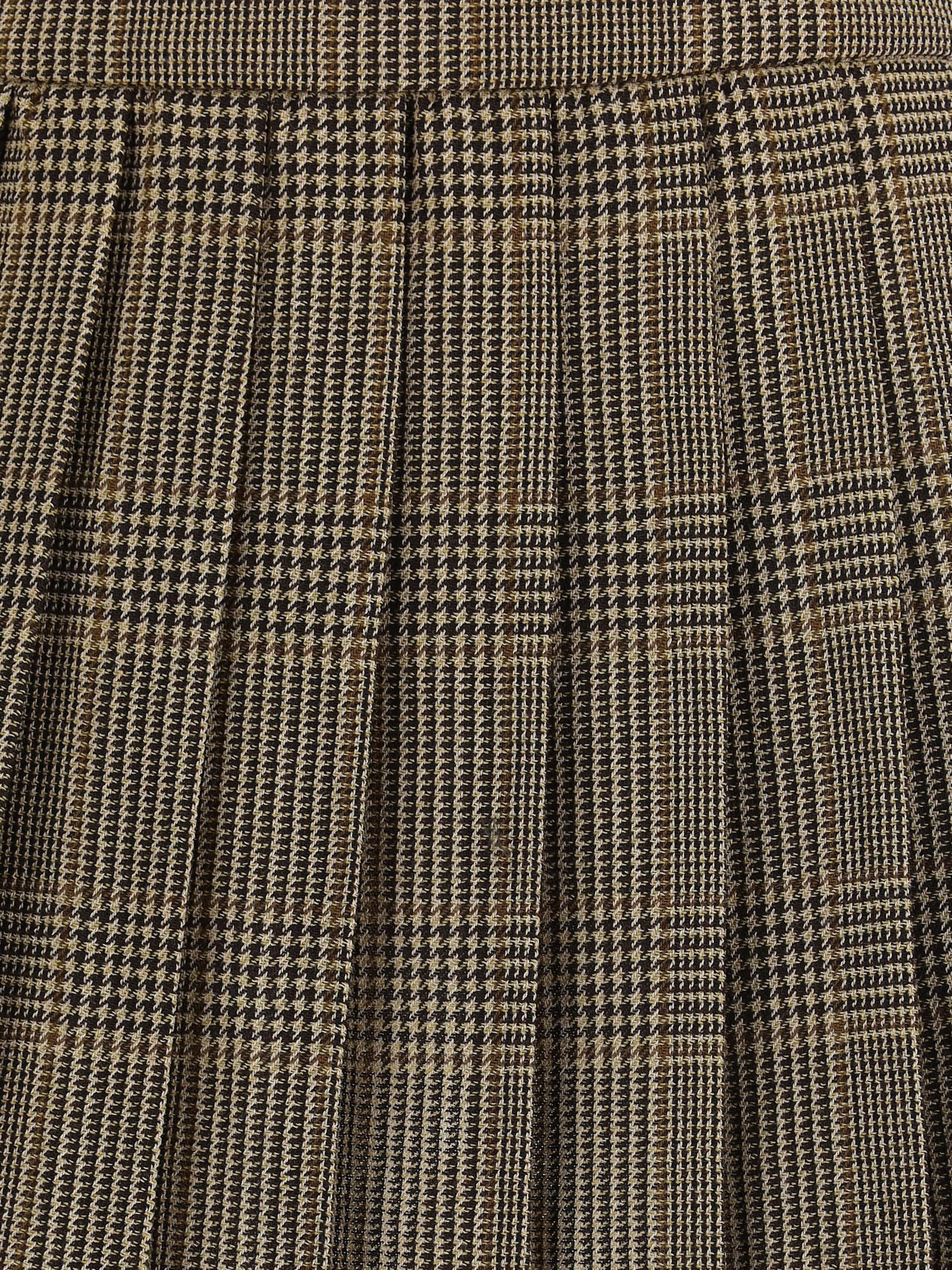 Golden Goose Midi And Mini Skirt With Checkered Pattern In Brown