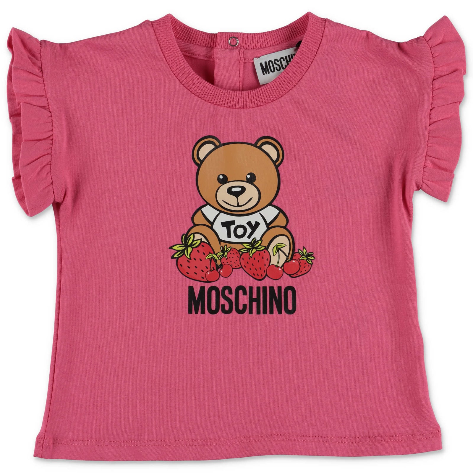 Moschino T-shirt Fucsia Teddy Bear In Jersey Di Cotone