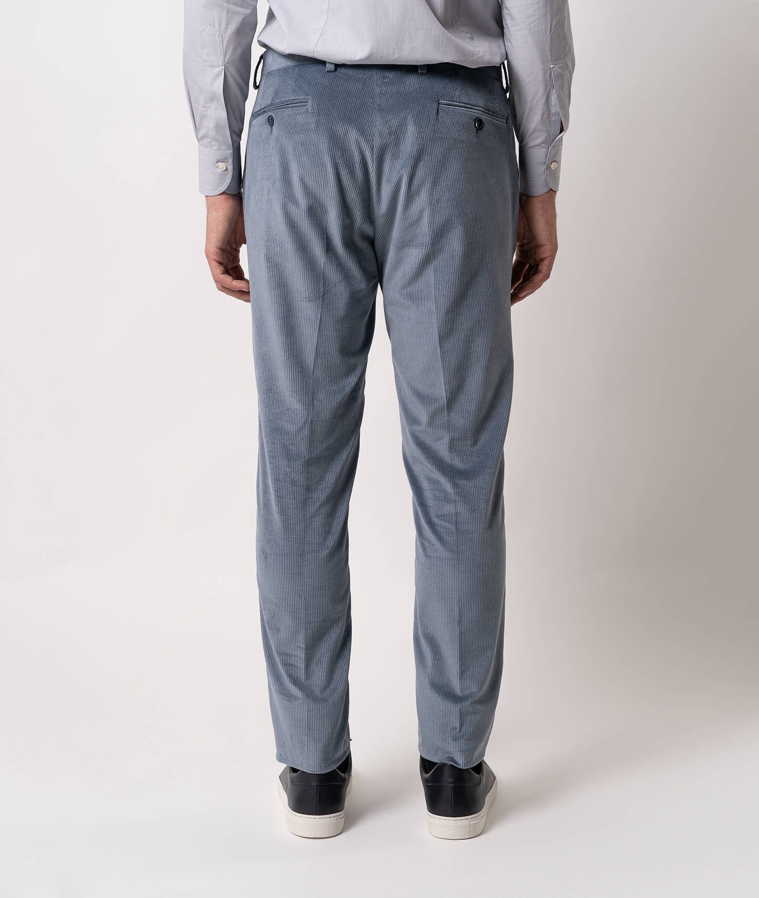 Larusmiani Velvet Trousers Howard Pants In Blue