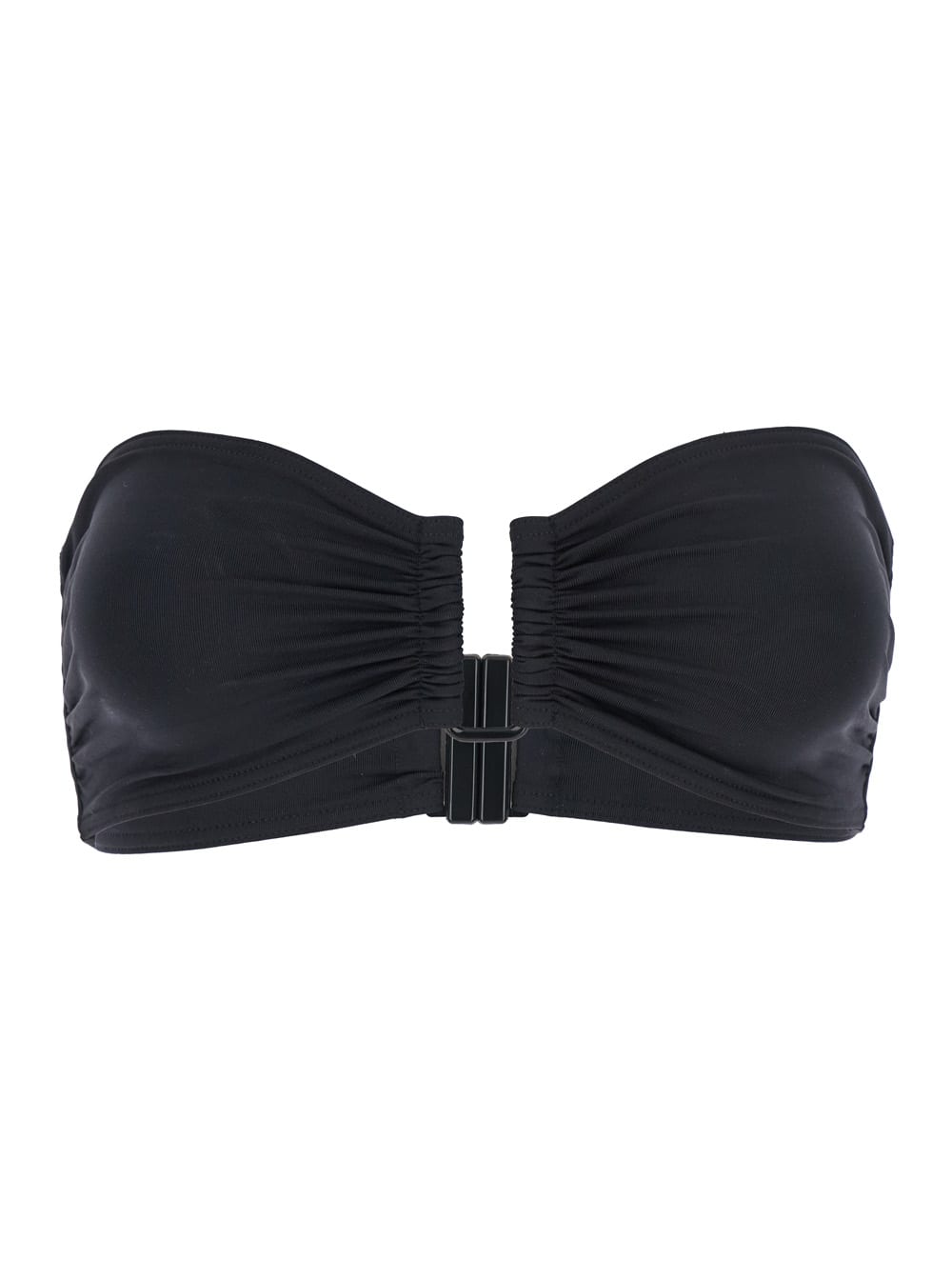 Eres show Black Bikini Top With Rear Buckle Closure And Bandeau Design In Tech Fabric Stretch Woman