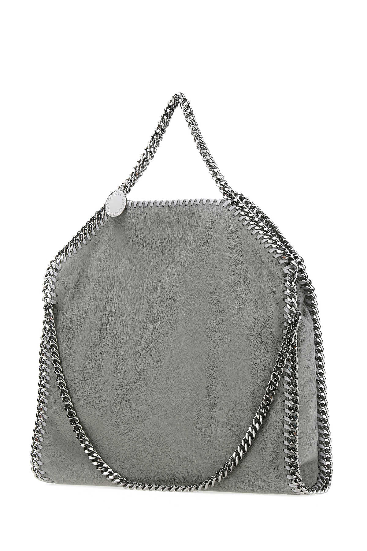 STELLA MCCARTNEY GREY SHAGGY DEER FOLD OVER FALABELLA HANDBAG