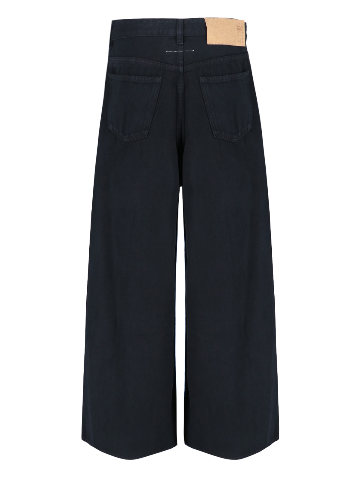 Mm6 Maison Margiela Wide-leg Cotton Jeans In Black