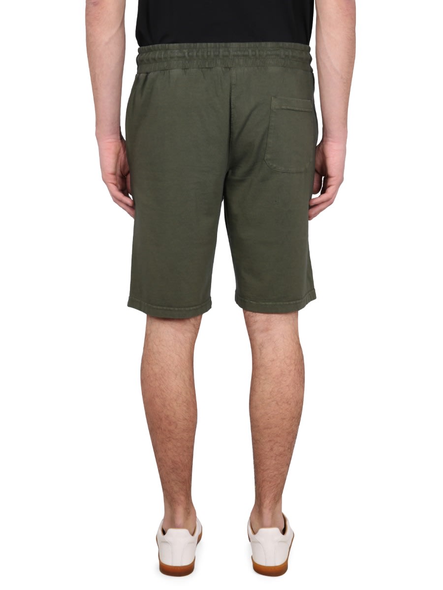 Aspesi Green Bermuda Shorts With Adjustable Waistband In Green
