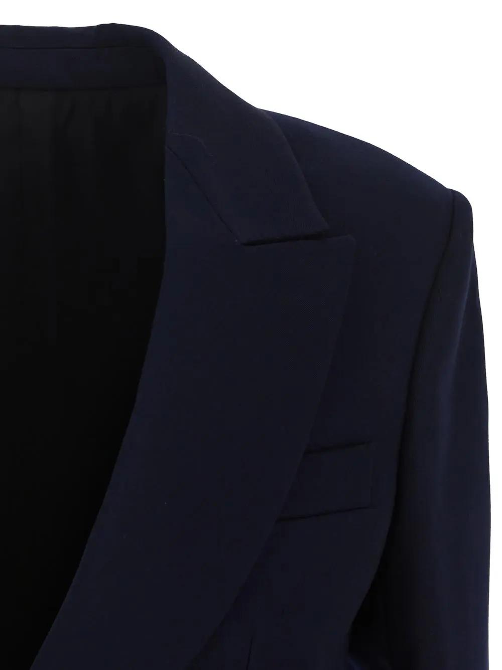 Bottega Veneta Double-breasted Wool Jacket In Blue