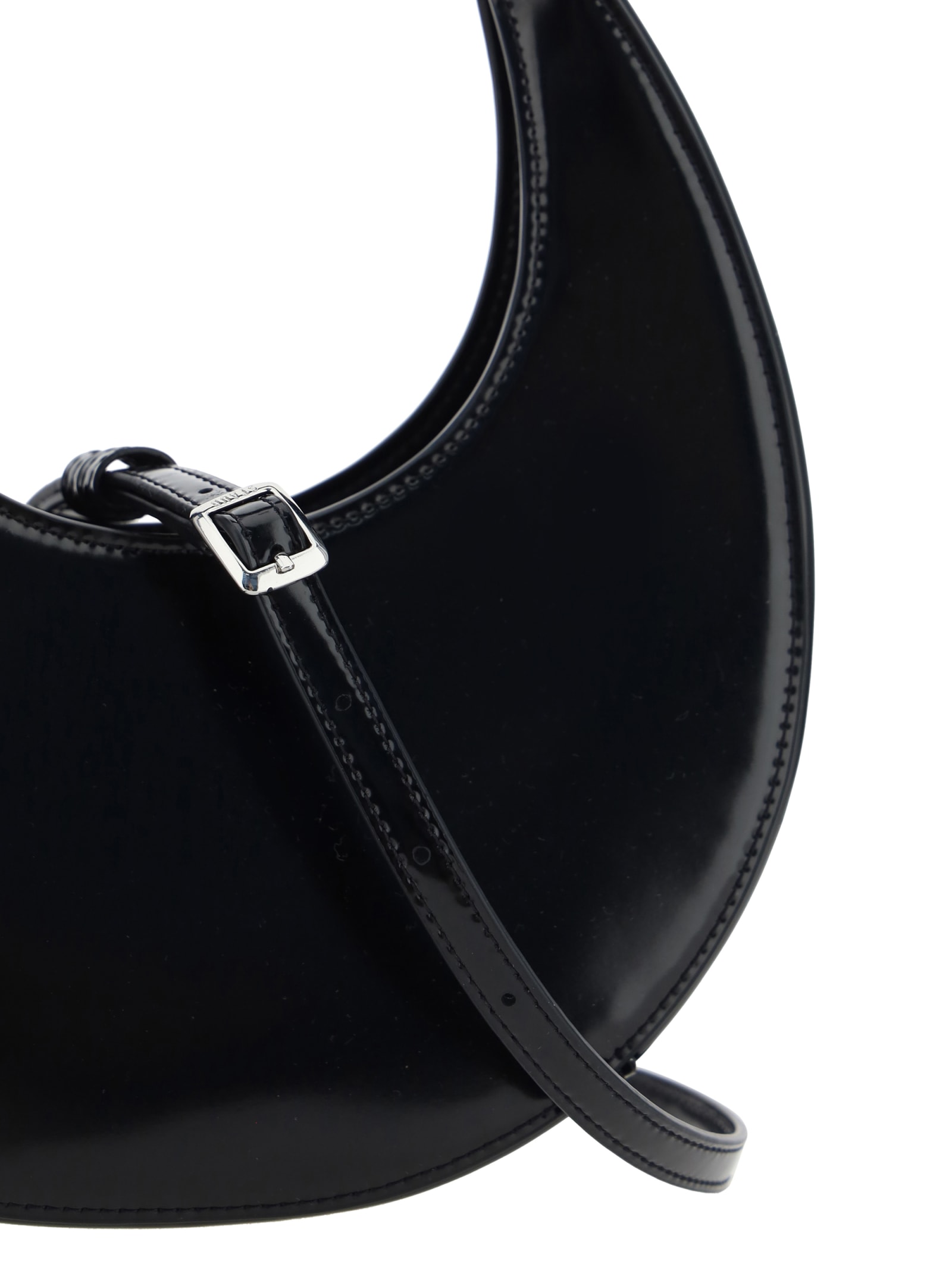 Shop Staud Mini Moon Handbag In Black