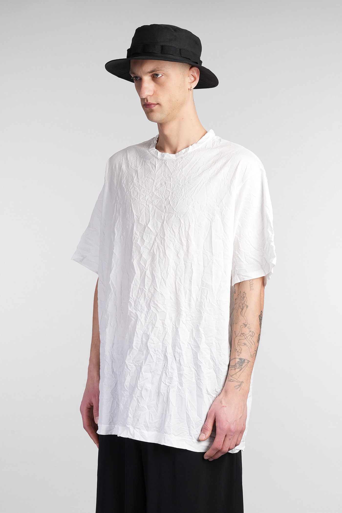 Shop Yohji Yamamoto T-shirt In White Cotton
