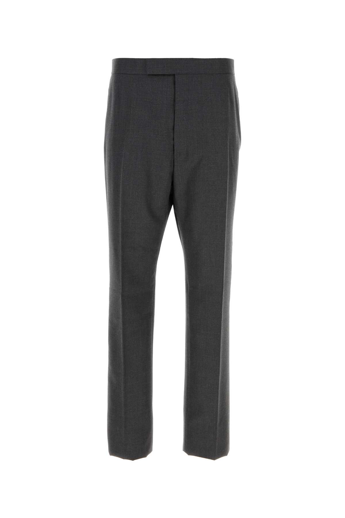 Thom Browne Wool Trousers With Back Pockets And Belt Loops In 25