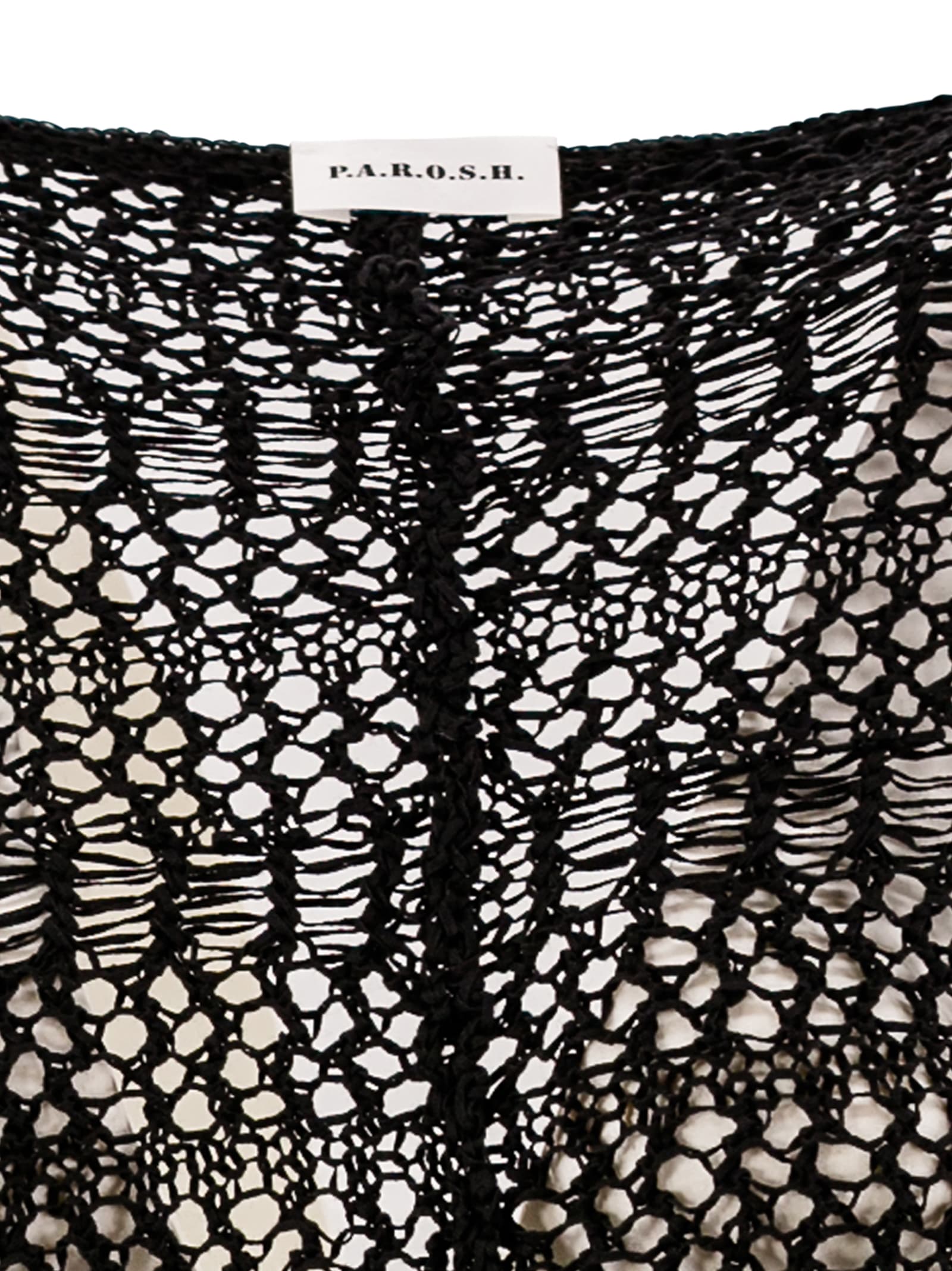 Shop P.a.r.o.s.h Cruz Crochet Cardigan In Black