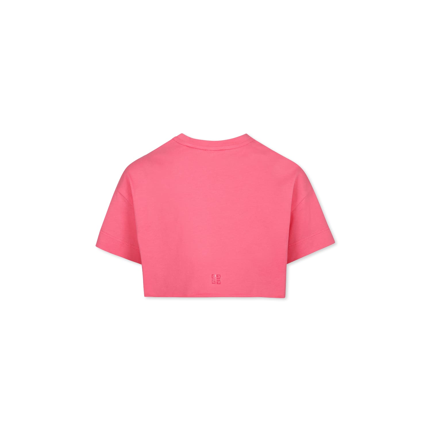Givenchy Pink Crop Sweatshirt For Girl With Logo In Pink