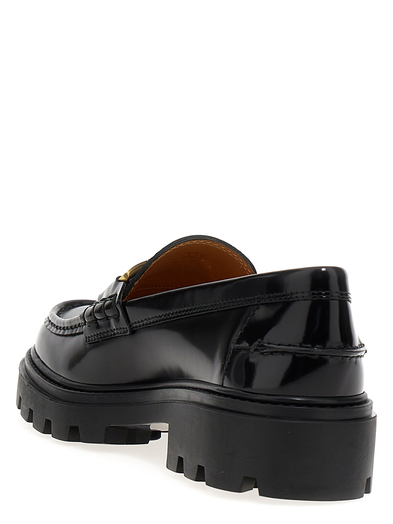 Shop Tod's Chain Loafers In Pelle Nero
