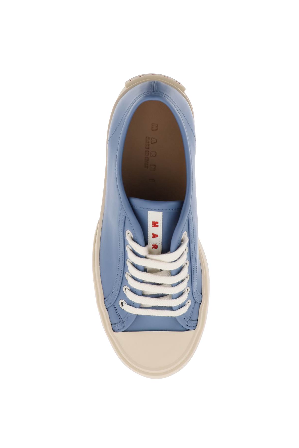 Shop Marni Leather Pablo Sneakers In Gnawed Blue