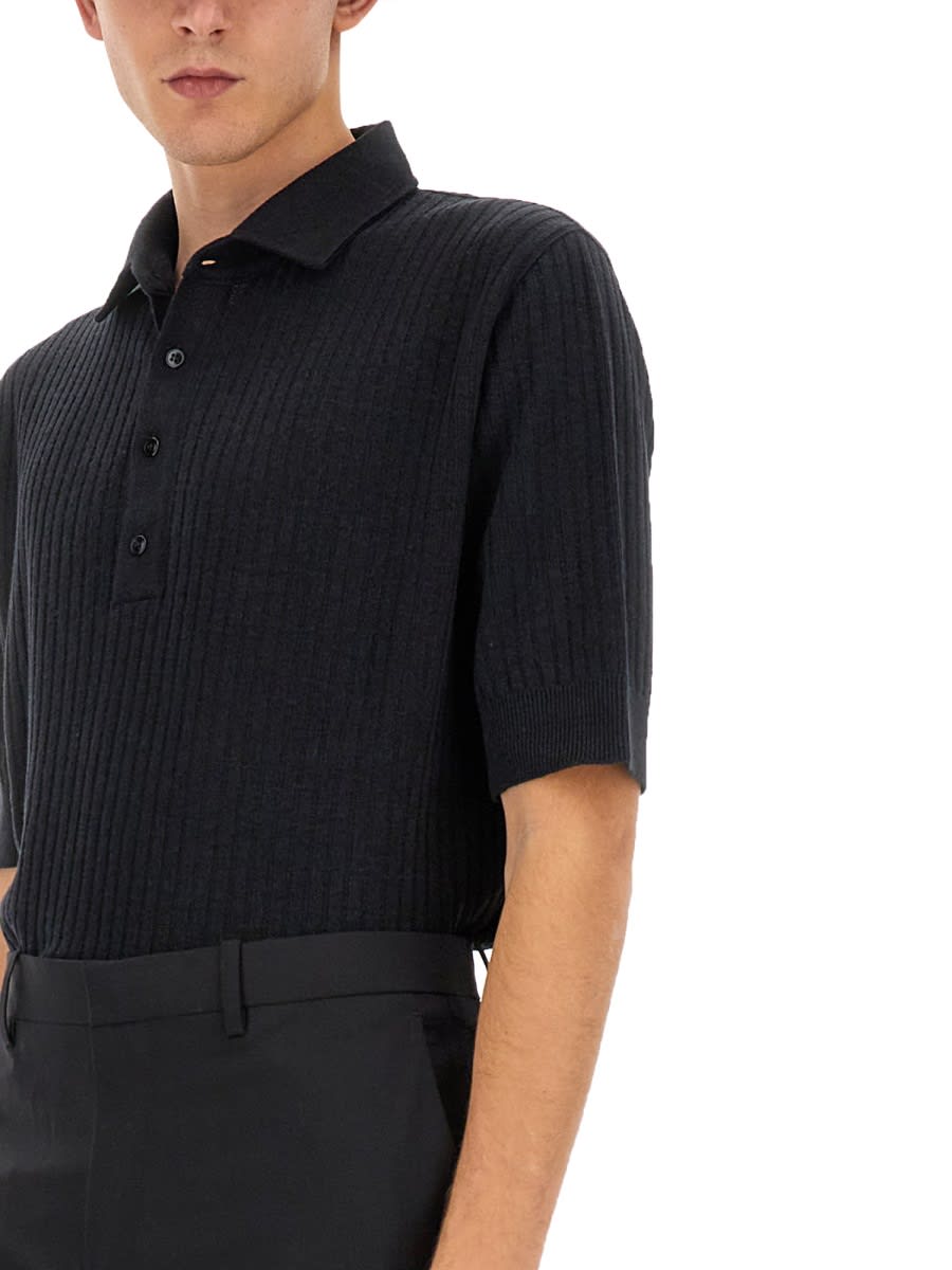 Shop Lardini Regular Fit Polo Shirt In Black