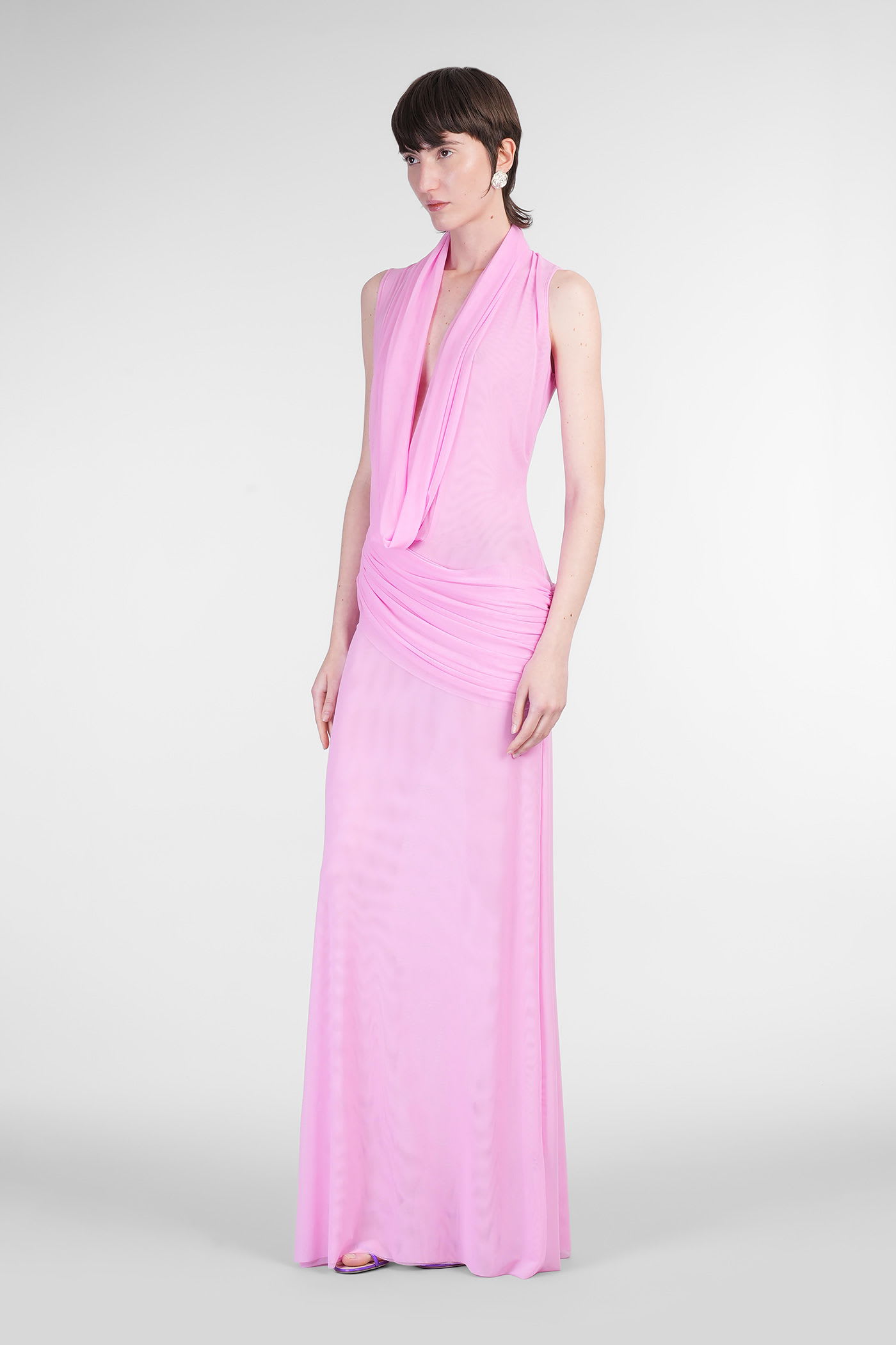 David Koma Semi-sheer Gown In Pink
