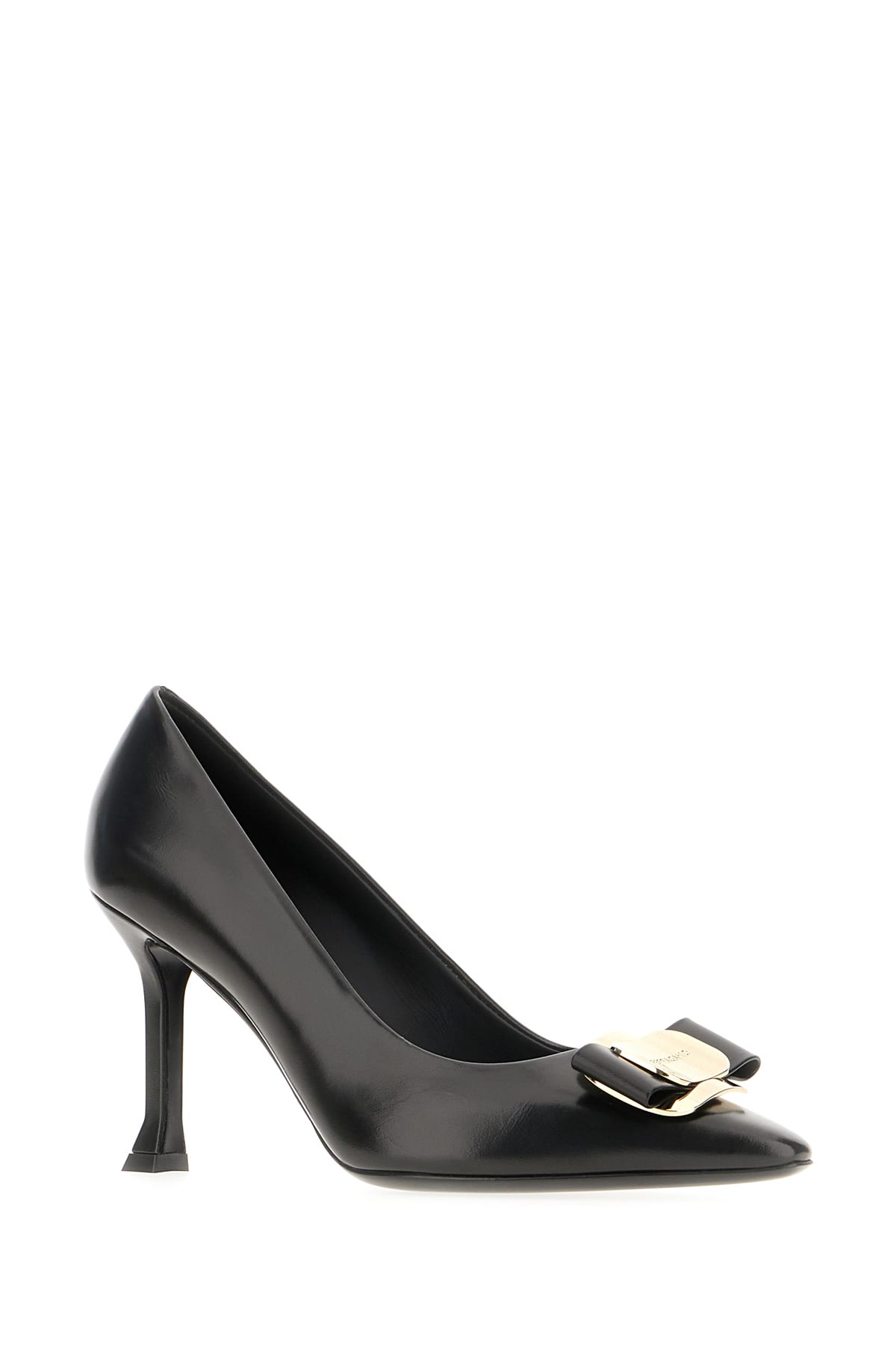 Shop Ferragamo Black Nappa Leather Pumps In Nero