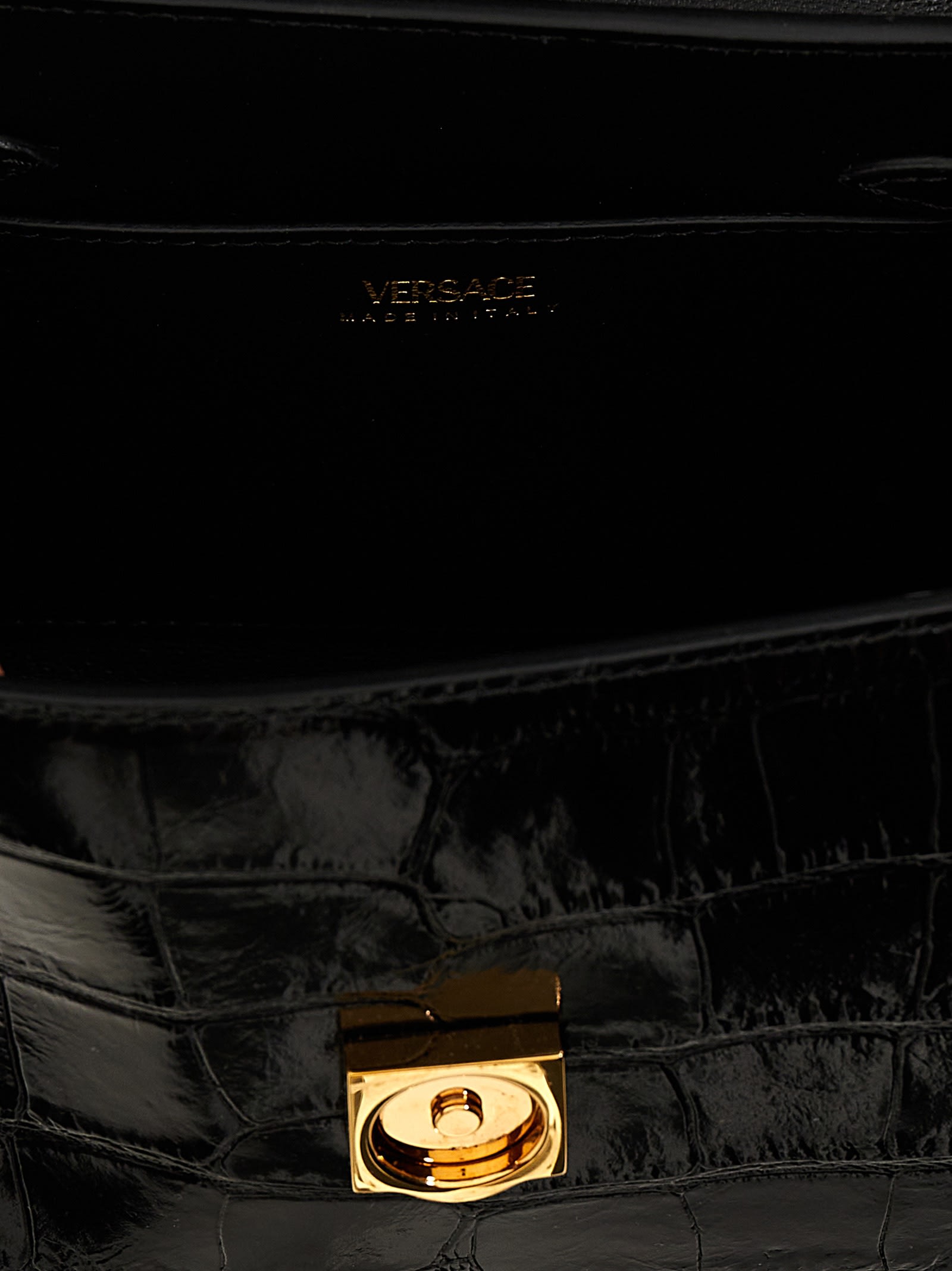 Shop Versace La Medusa Small Handbag In Black