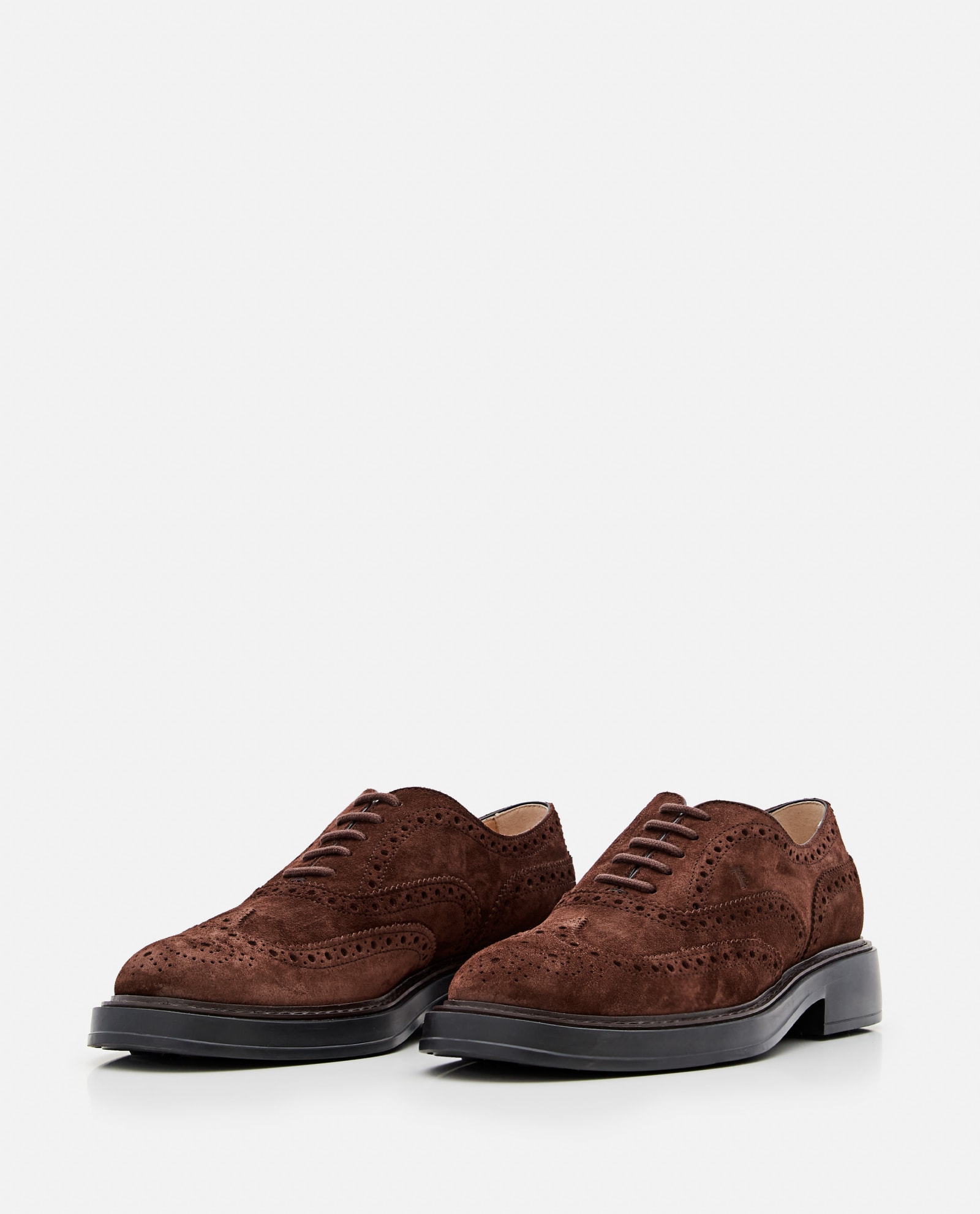 Shop Tod's Suede Lace-up Shoes In Brown