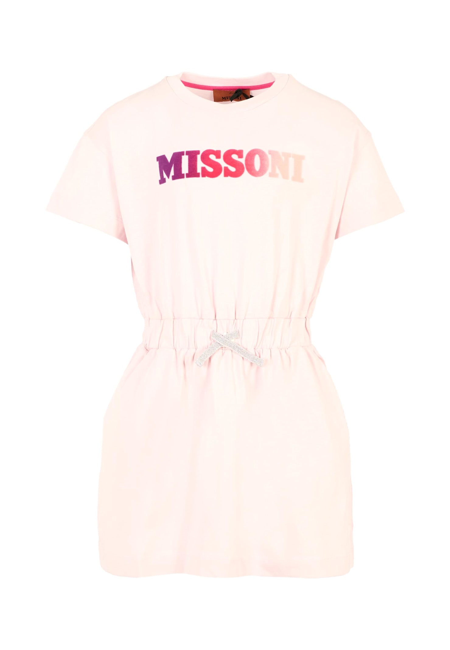 Missoni Lilac Dress For Girl With Logo In Pink