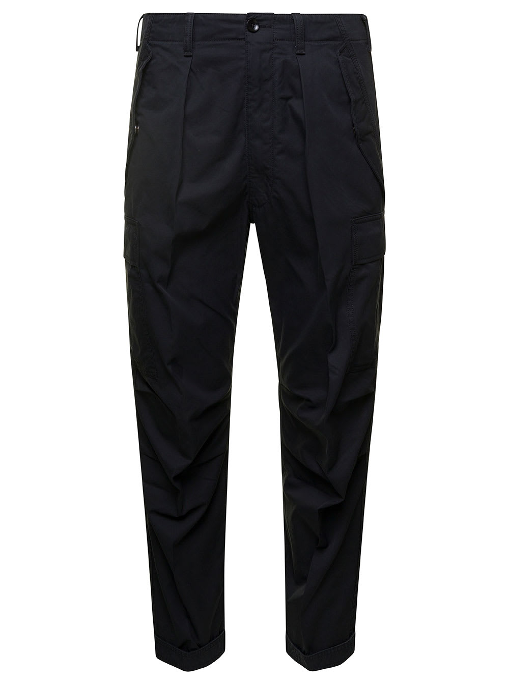 Shop Tom Ford Black Straight Leg Cargo Pants In Cotton Man