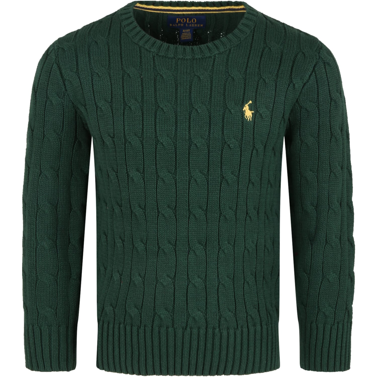 Ralph Lauren Green Sweater For Boy With Yellow Pony