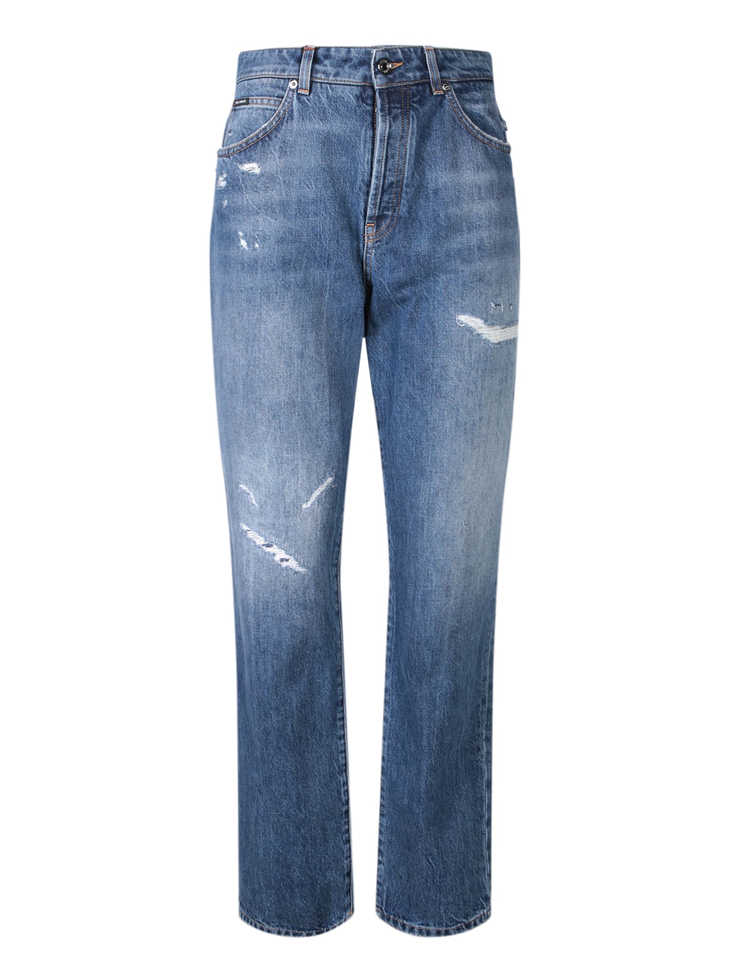 Shop Dolce & Gabbana Straight Fit Blue Jeans