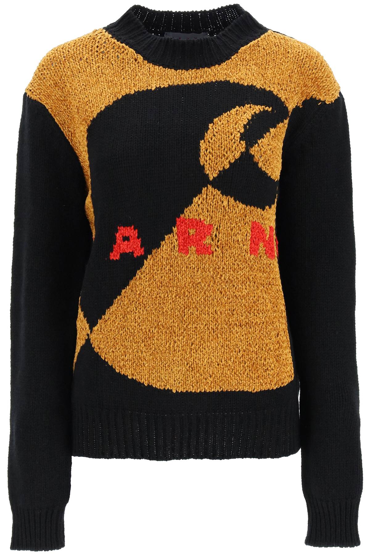 Marni X Carhartt Logo Embroidered Crewneck Knit Sweater In Black 