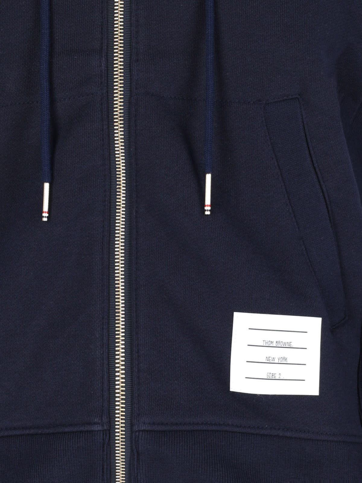 Thom Browne Navy Classic Loopback 4-bar Full Zip Hoodie In Blue