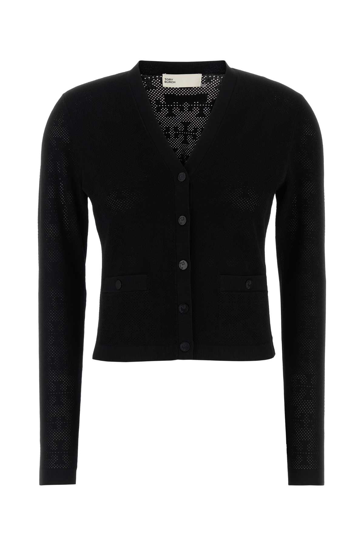 Shop Tory Burch Black Viscose Blend Cardigan