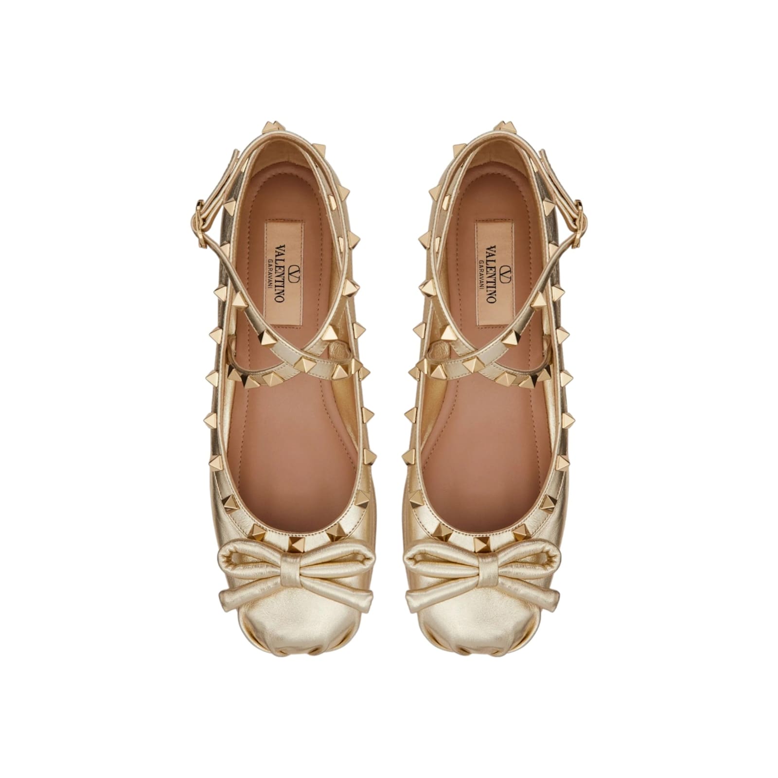 Shop Valentino Garavani Ballerina Flats In Gold