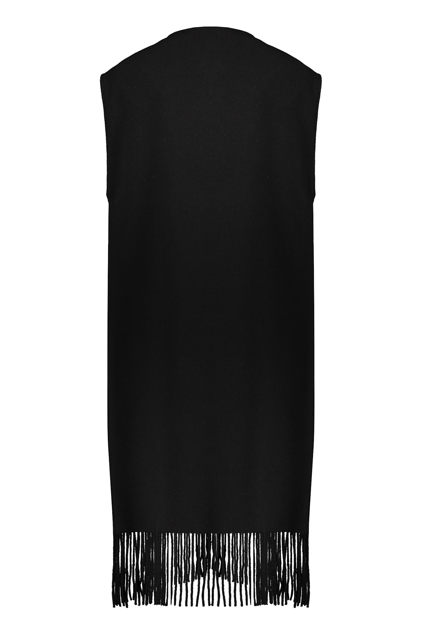 Fabiana Filippi Fringed Wool Blend Padded Gilet In Black