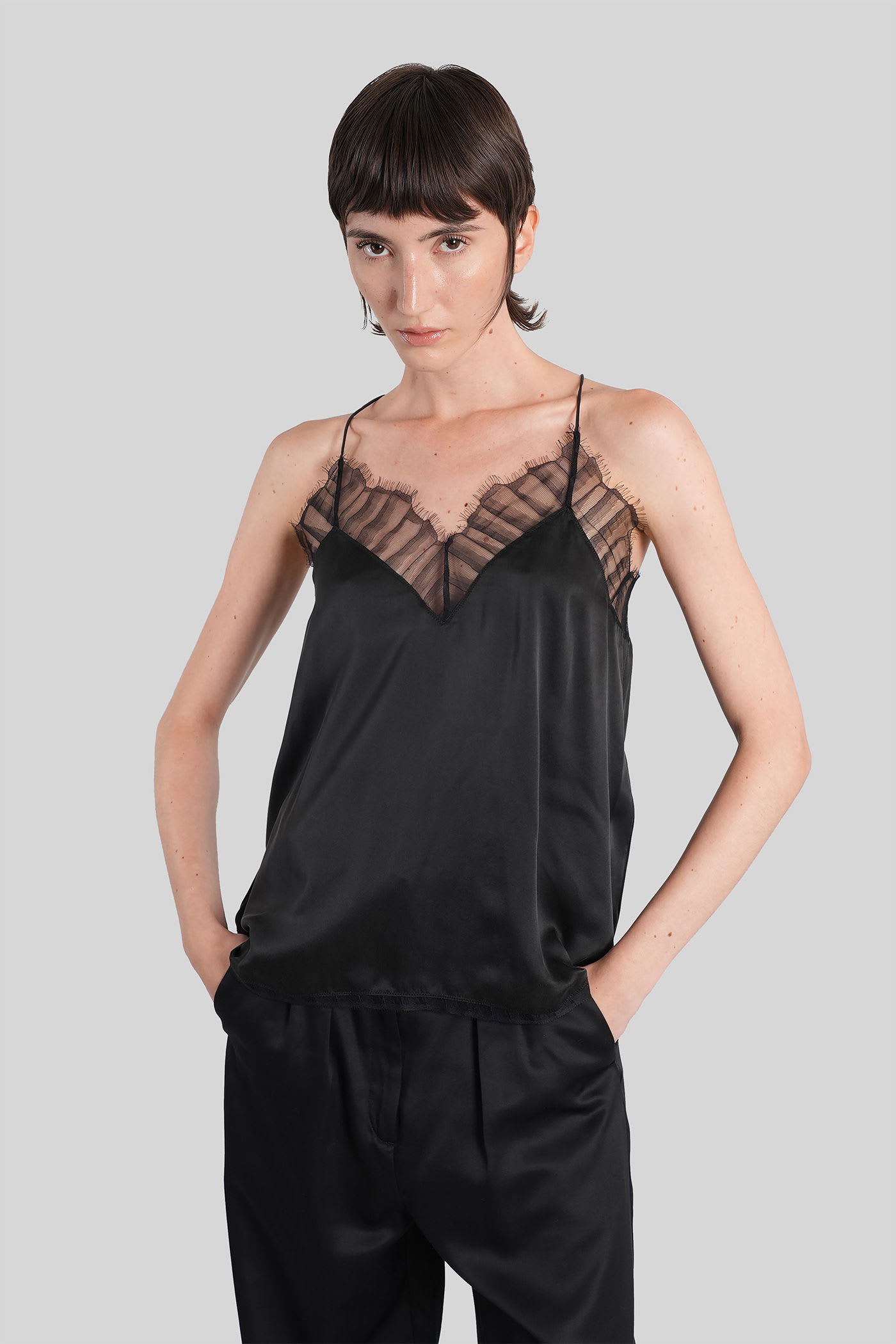 Berwyn Topwear In Black Silk