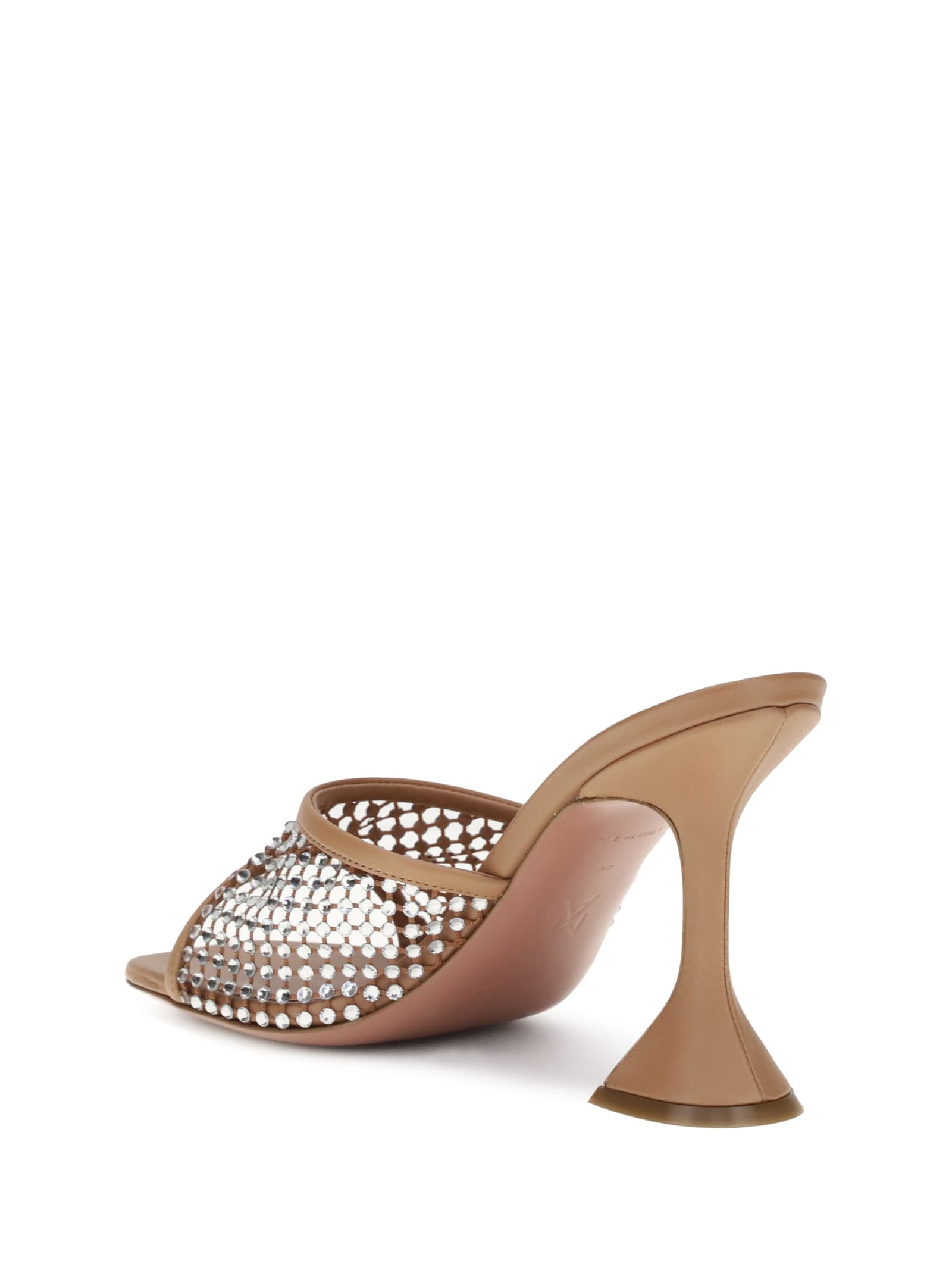 Amina Muaddi Lupita 95 Crystal-embellished Sandals In Brown