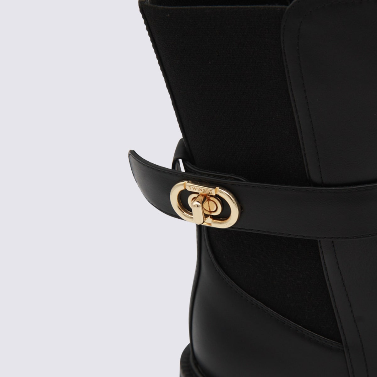 Twinset Twin-set Black Polyurethane Boots In Multi