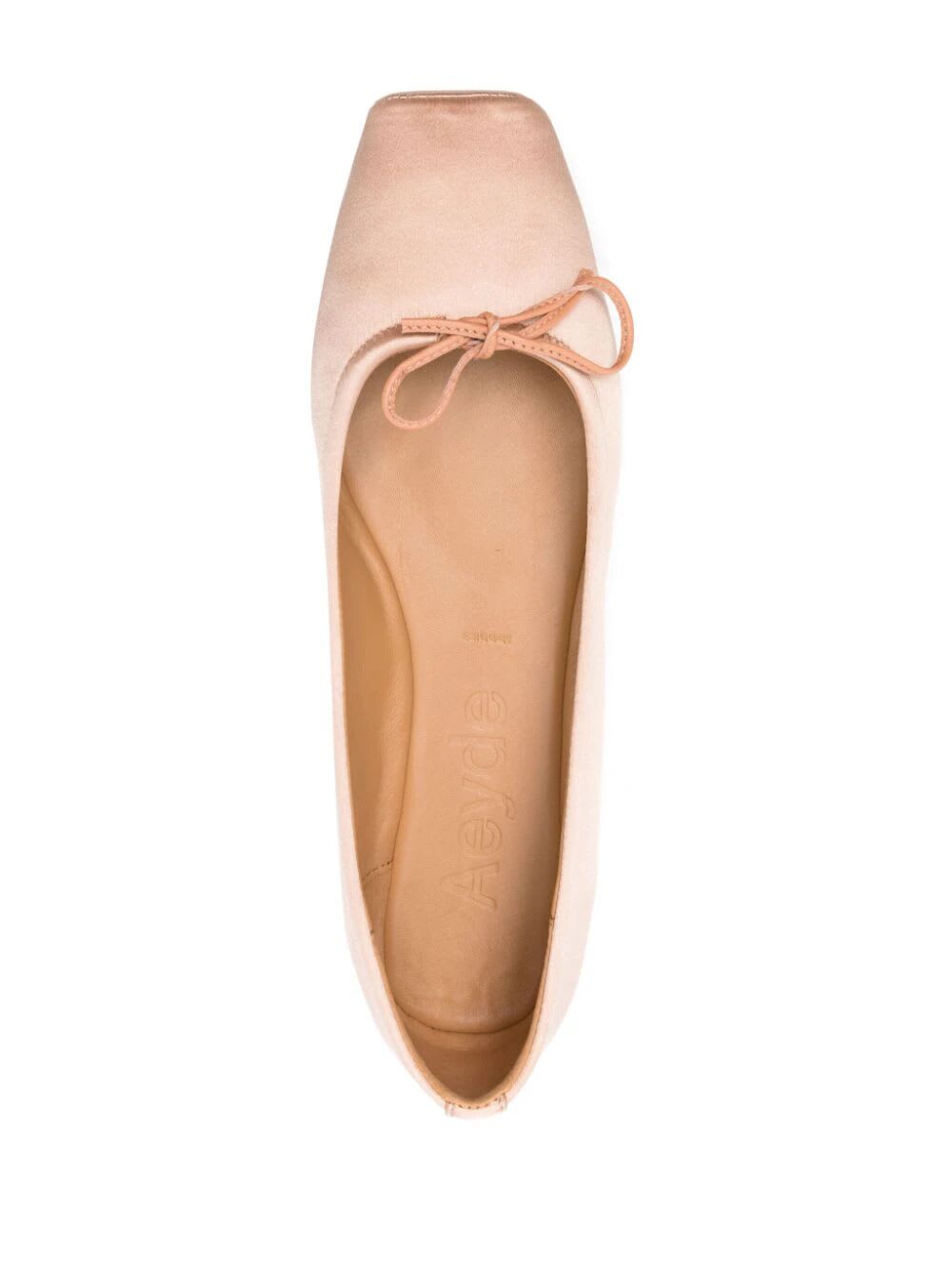 Shop Aeyde Gabriella Satin Peach Ballerina