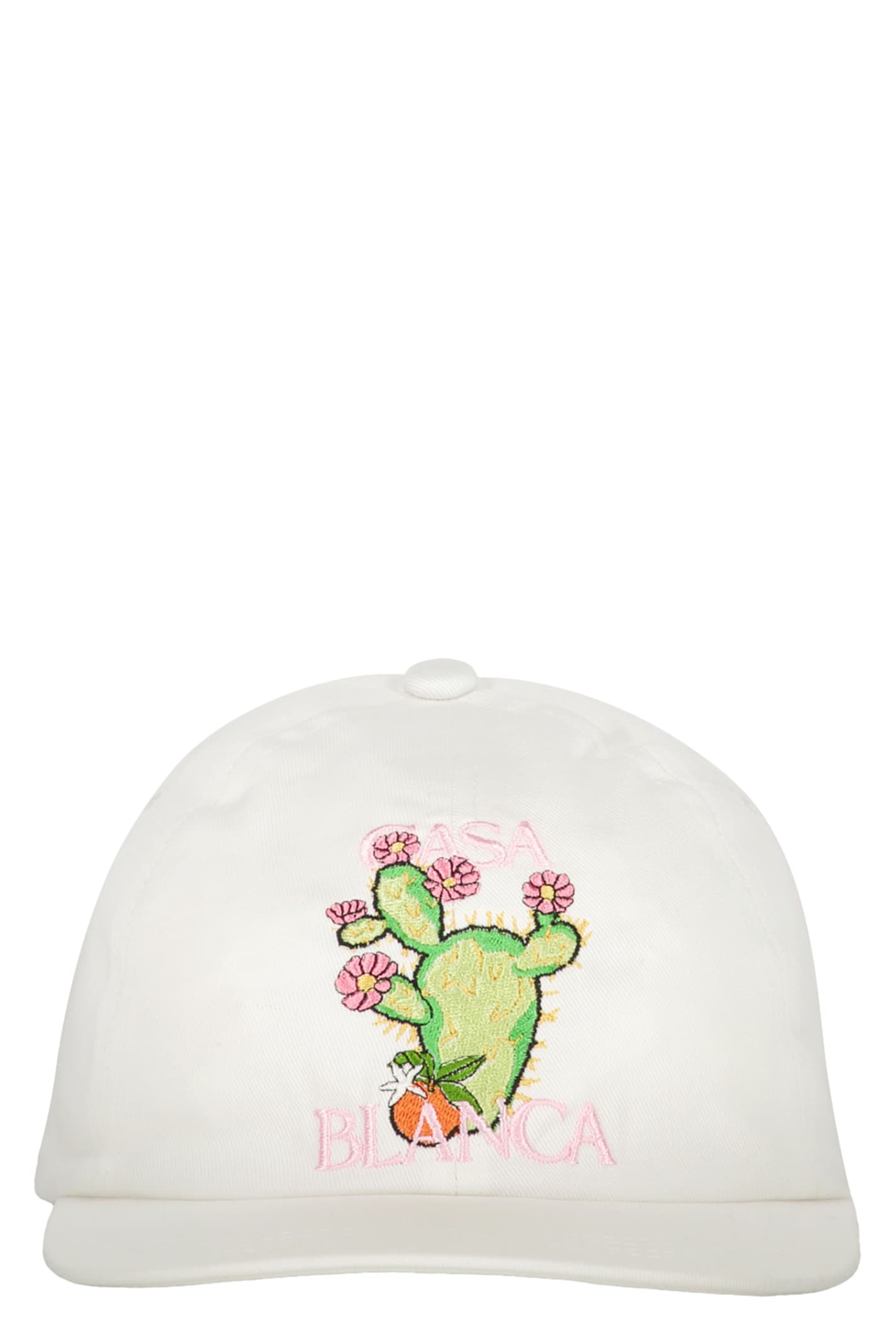 Shop Casablanca Embroidered Baseball Cap In White